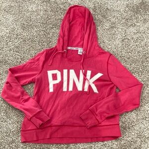 PINK Victoria's Secret Bold Pink and White Sweater